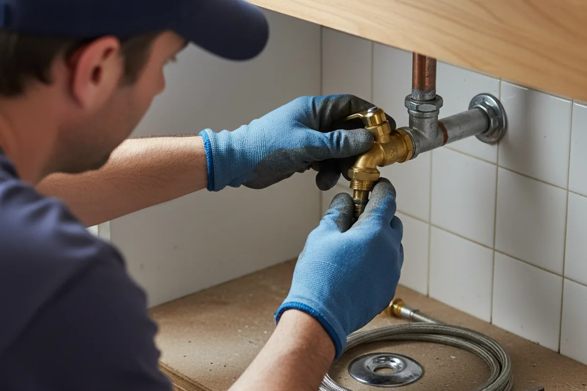 Shutoff valve and fitting work during Emergency Plumbing in Valley